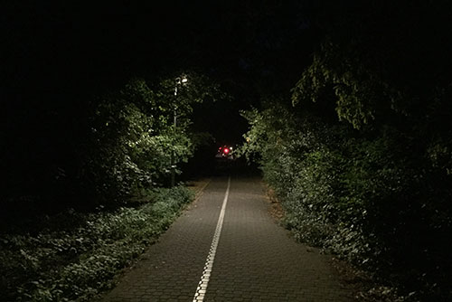 Beleuchteter Parkweg